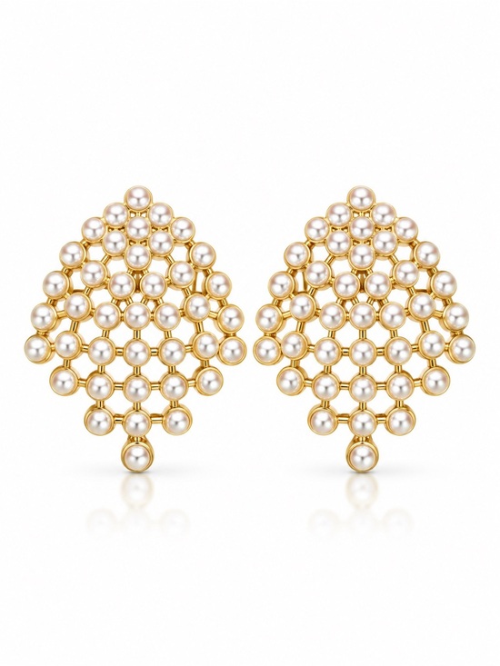 Anthropologie Jewelry - Elegant Gold and Pearl Earrings